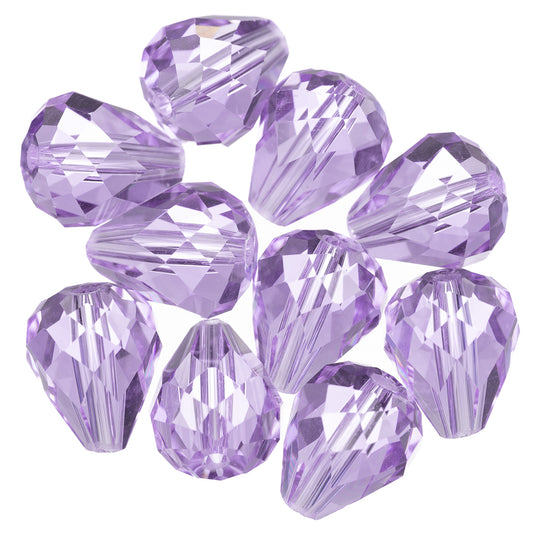 K9 Glass Teardrop Beads 12x10mm Light Violet 10/pk