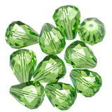 K9 Glass Teardrop Beads 12x10mm Lime Green 10/pk