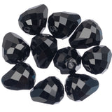 K9 Glass Teardrop Beads 12x10mm Jet Black 10/pk