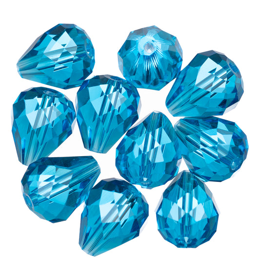 K9 Glass Teardrop Beads 12x10mm Capri Blue 10/pk
