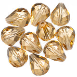 K9 Glass Teardrop Beads 12x10mm Gold Champagne 10/pk