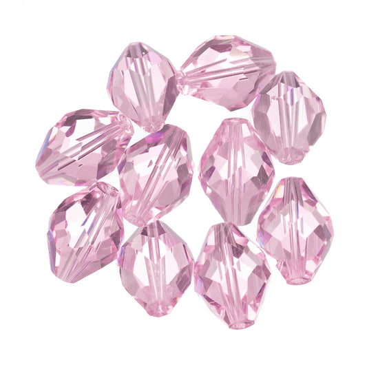 K9 Glass Oval Beads 11x8mm Rosaline 10/pk
