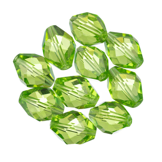 K9 Glass Oval Beads 11x8mm Lime Green 10/pk