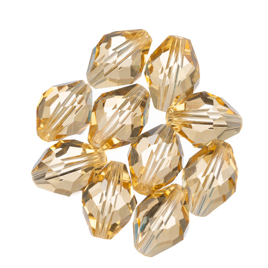 K9 Glass Oval Beads 11x8mm Gold Champagne 10/pk