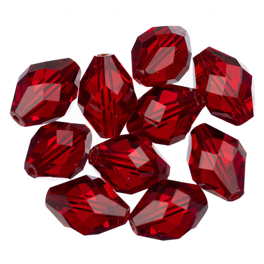 K9 Glass Oval Beads 13x10mm Siam 10/pk