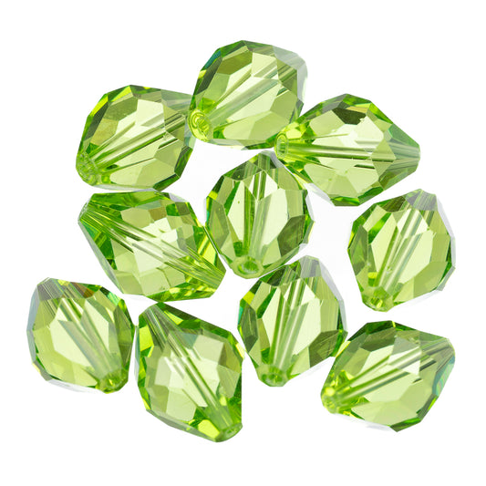 K9 Glass Oval Beads 13x10mm Lime Green 10/pk