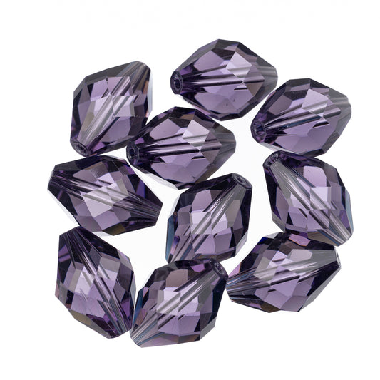 K9 Glass Oval Beads 13x10mm Tanzanite 10/pk