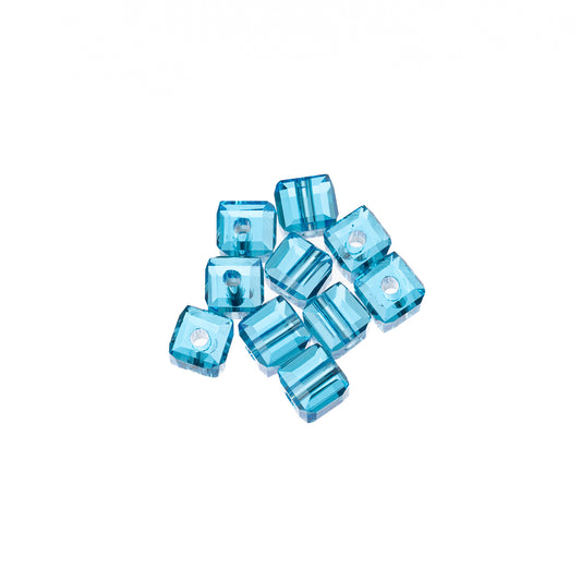 K9 Glass Cube Beads 4mm Capri Blue 10/pk