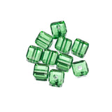 K9 Glass Cube Beads 6mm Lime Green 10/pk