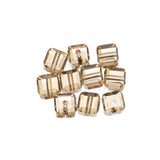 K9 Glass Cube Beads 6mm Gold Champagne 10/pk