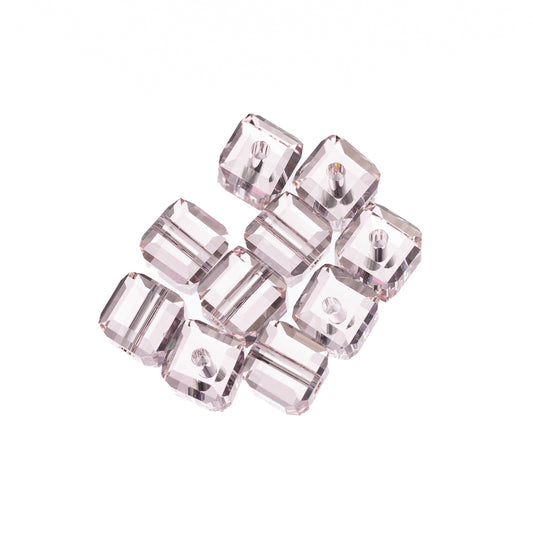 K9 Glass Cube Beads 6mm Padparadscha 10/pk