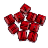 K9 Glass Cube Beads 8mm Siam 10/pk