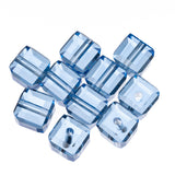 K9 Glass Cube Beads 8mm Light Sapphire 10/pk