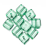 K9 Glass Cube Beads 8mm Lime Green 10/pk