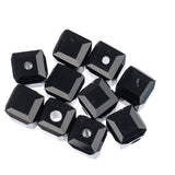 K9 Glass Cube Beads 8mm Jet Black 10/pk