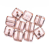 K9 Glass Cube Beads 8mm Padparadscha 10/pk