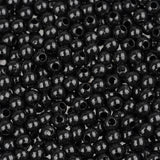 Round Plastic Beads 4mm Opaque Black Approx 1000/Bag