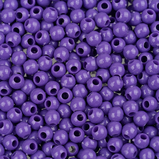 Round Plastic Beads 4mm Opaque Purple Approx 1000/Bag
