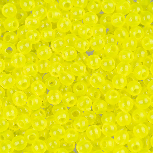 Round Plastic Beads 4mm Lure Yellow Approx 1000/Bag