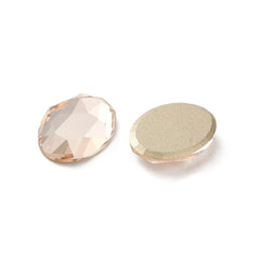 Rhinestone Cabochons, Oval 14x10mm Light Peach 4/pk