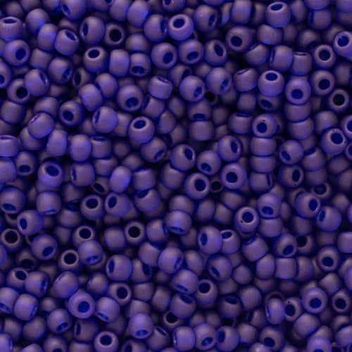 8/0 Toho Seed Beads #8DF Tr Frosted Cobalt 8-9g Vial