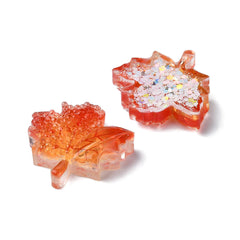Resin Cabochon Maple Leaf 4/pk