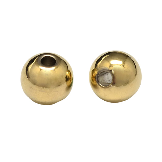 Round Metal Bead 6mm 18kt Gold Plated 50/pk