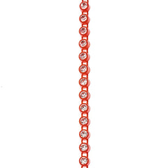 Plastic Rhinestone Banding 2.4mm Tangerine/Crystal 10yd/pk
