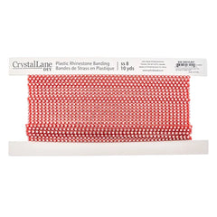 Plastic Rhinestone Banding 2.4mm Tangerine/Crystal 10yd/pk