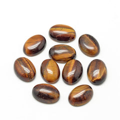 Gemstone Cabochon Oval 13x18mm Tiger Eye (Natural) 2/pk