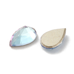 Rhinestone Cabochons, Teardrop 14x9mm Light Azure 4/pk