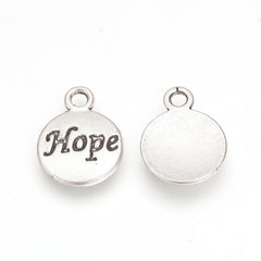 1/2" Hope Metal Charm 5/pk