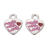Made With Love Heart Charm 13x10mm 5/pk