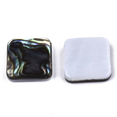 Shell Cabochons, Natural Abalone Square 12mm 2/pk