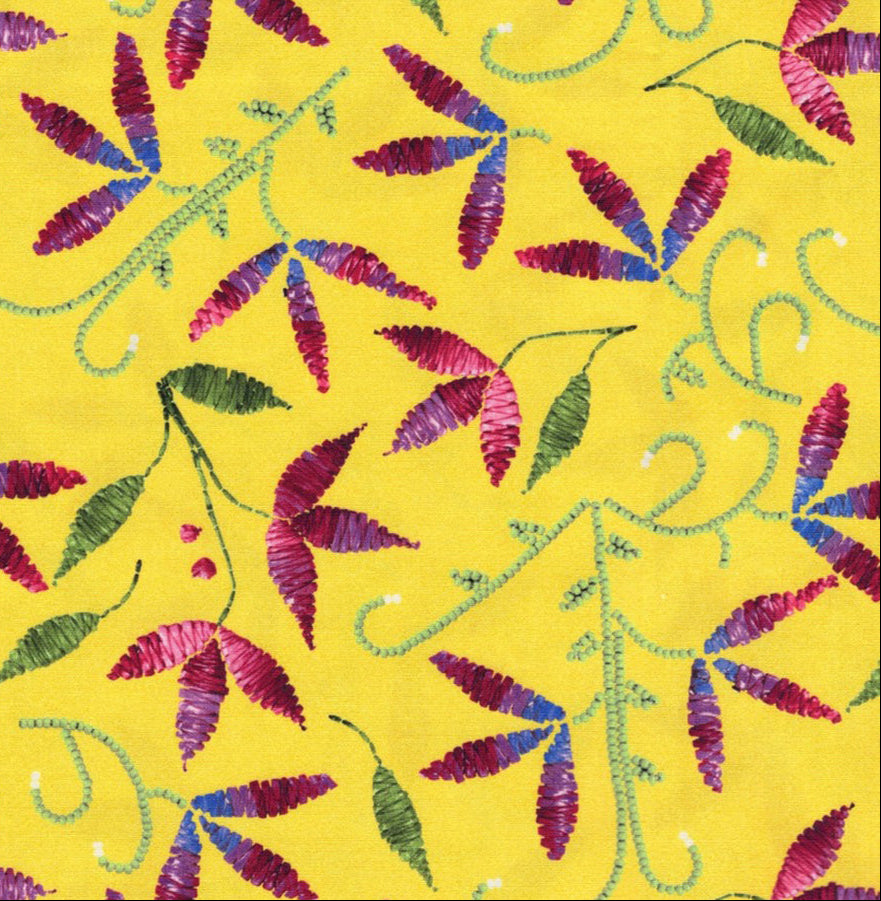 Prairie Petals by Amy McPherson 100% cotton fabric in Sunflower – full floral print