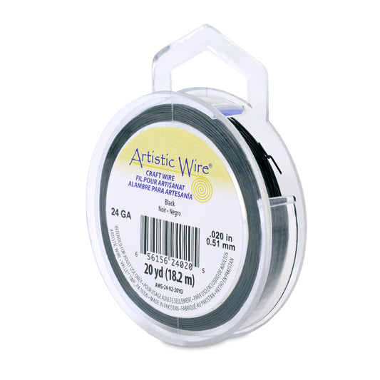 Artistic Wire 24g Black 20yd