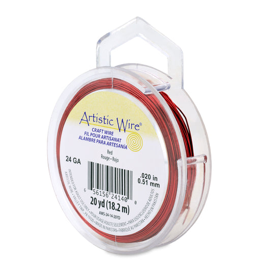 Artistic Wire 24g Red 20yd