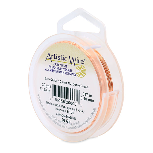 Artistic Wire 26g Bare Copper 30yd