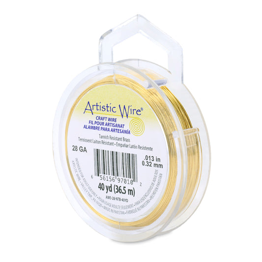 Artistic Wire 28g Tarnish Resistant Brass 40yd