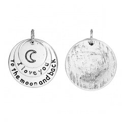 I Love You To The Moon Pendant 25x22mm 1/pk
