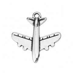 7/8" Airplane Metal Charm 5/pk