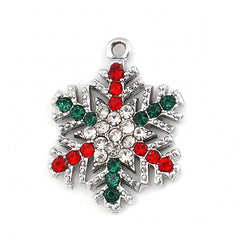 1" Snowflake Rhinestone Charm 2/pk