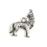 Howling Wolf Pendant 1 1/8 inch Antique Silver 5/pk