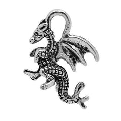 7/8" Dragon Metal Charm 5/pk