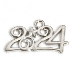 *1" Nickel 2024 Metal Charms 5/pk