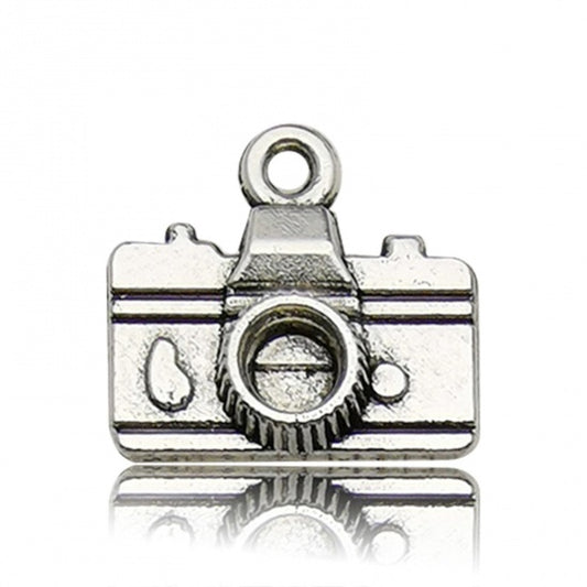 5/8" Camera Metal Charm 5/pk