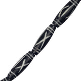 Bone Carved Tube 1" Black 8/Str