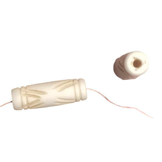 Bone Carved Tube 1" Ivory 8/Str