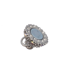 8mm Nickel Rhinestone Magnetic Clasp 1/pk