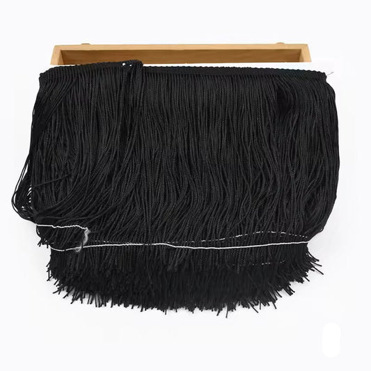 Chainette Fringe 12" Black - By the yard